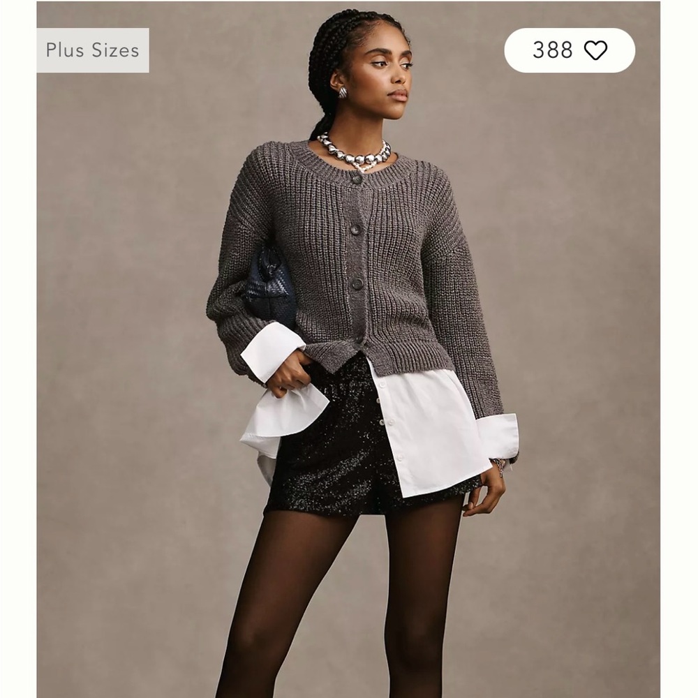 By Anthropologie Cropped Twofer Cardigan Sweater